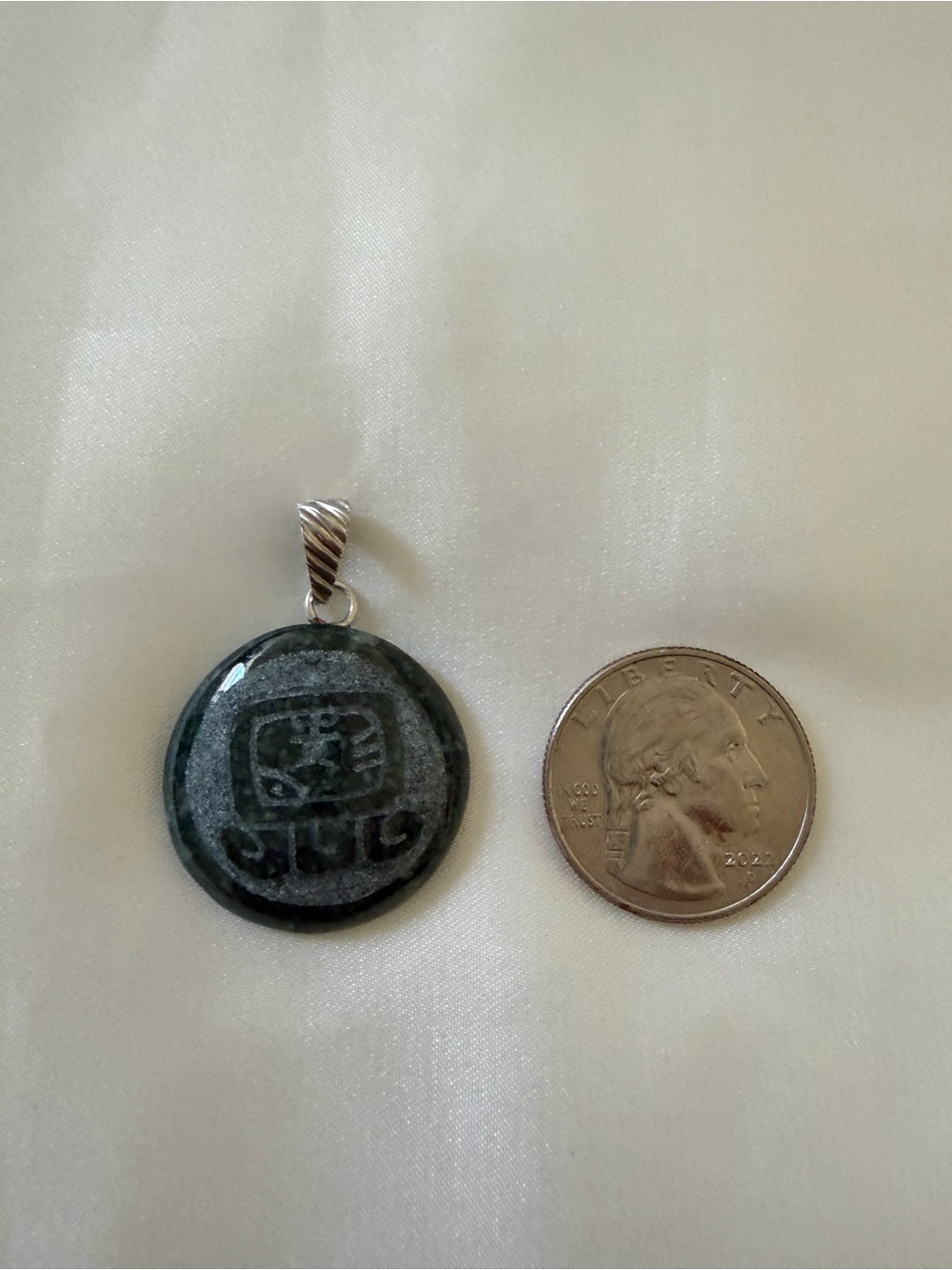 Jade Pendant of Mayan Figure from Guatemala